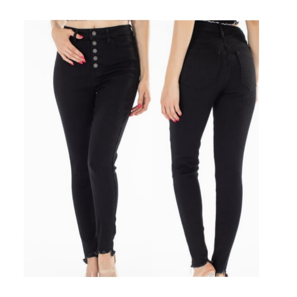 NWT KanCan black button fly jeans - Picture 3 of 4